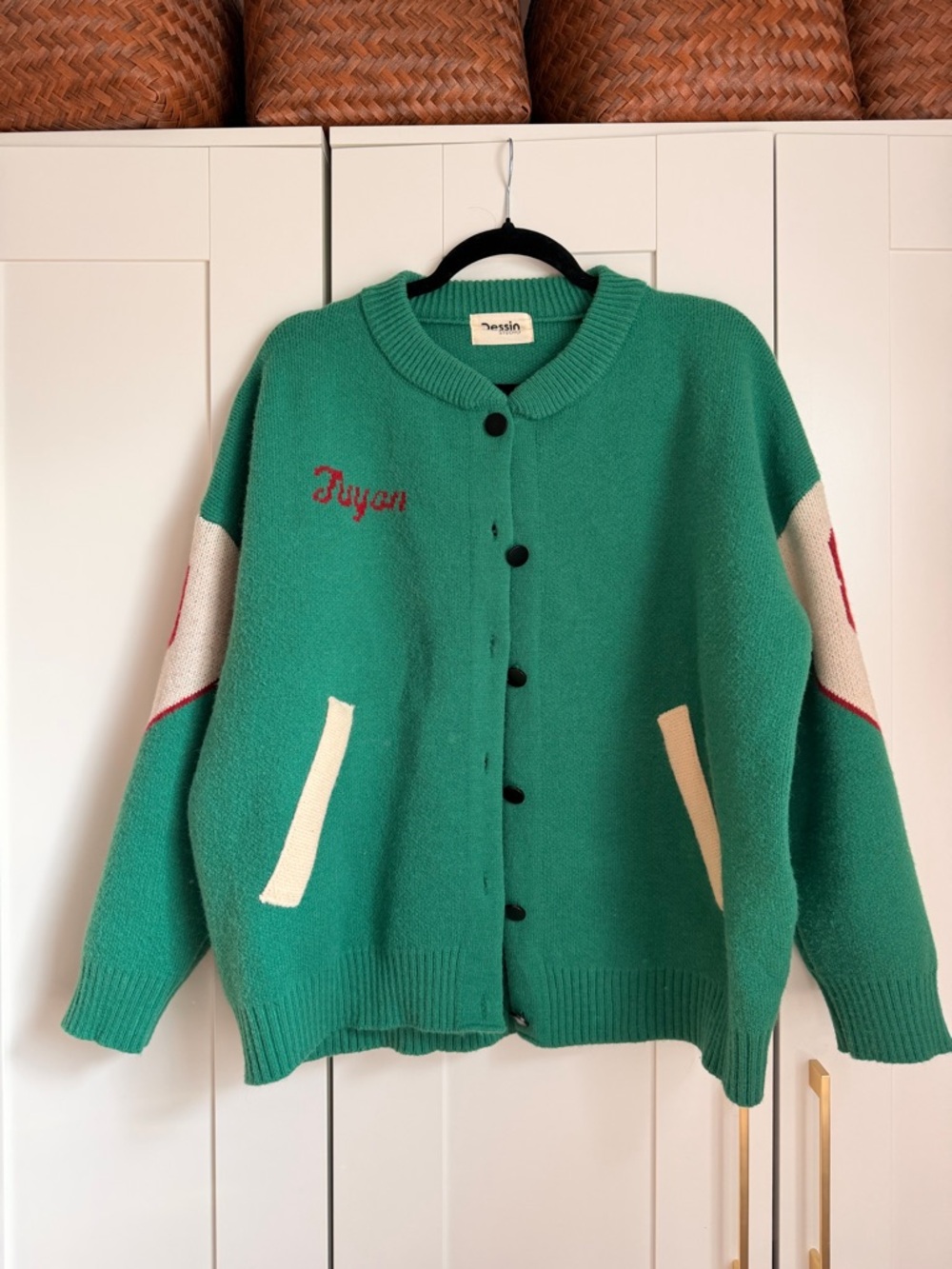 Dessin Milk Print Knit Cardigan S/M